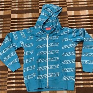 Supreme blue repeat zip up